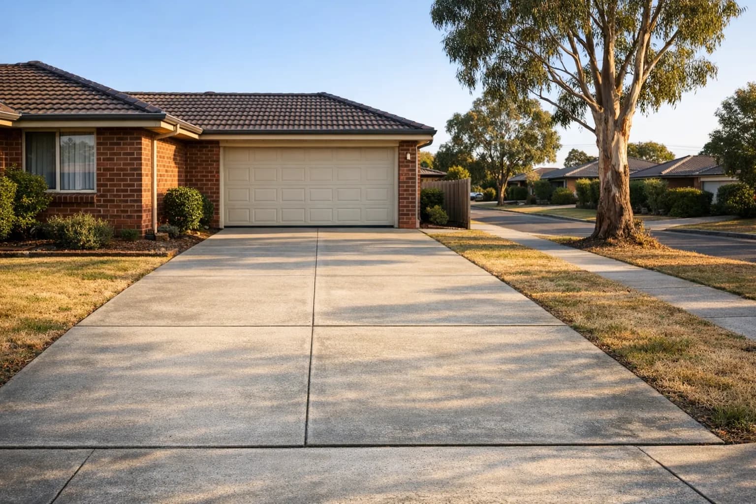 Empty driveway ready for caravan storage